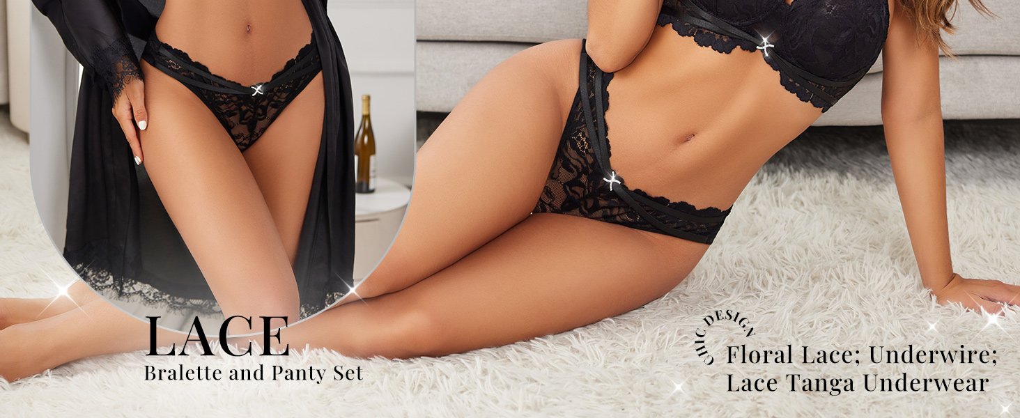 women lingerie set underwire lace bra and panty set