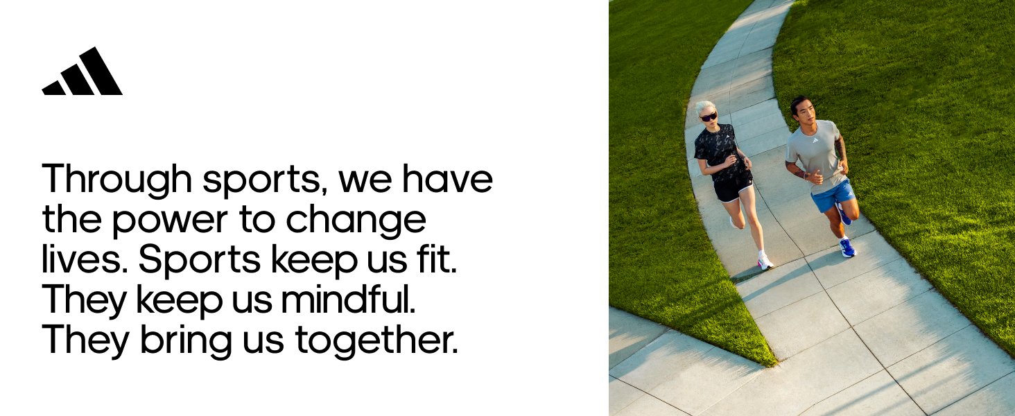 Photomontage of two people running and a small text talking about a few benefits of sports