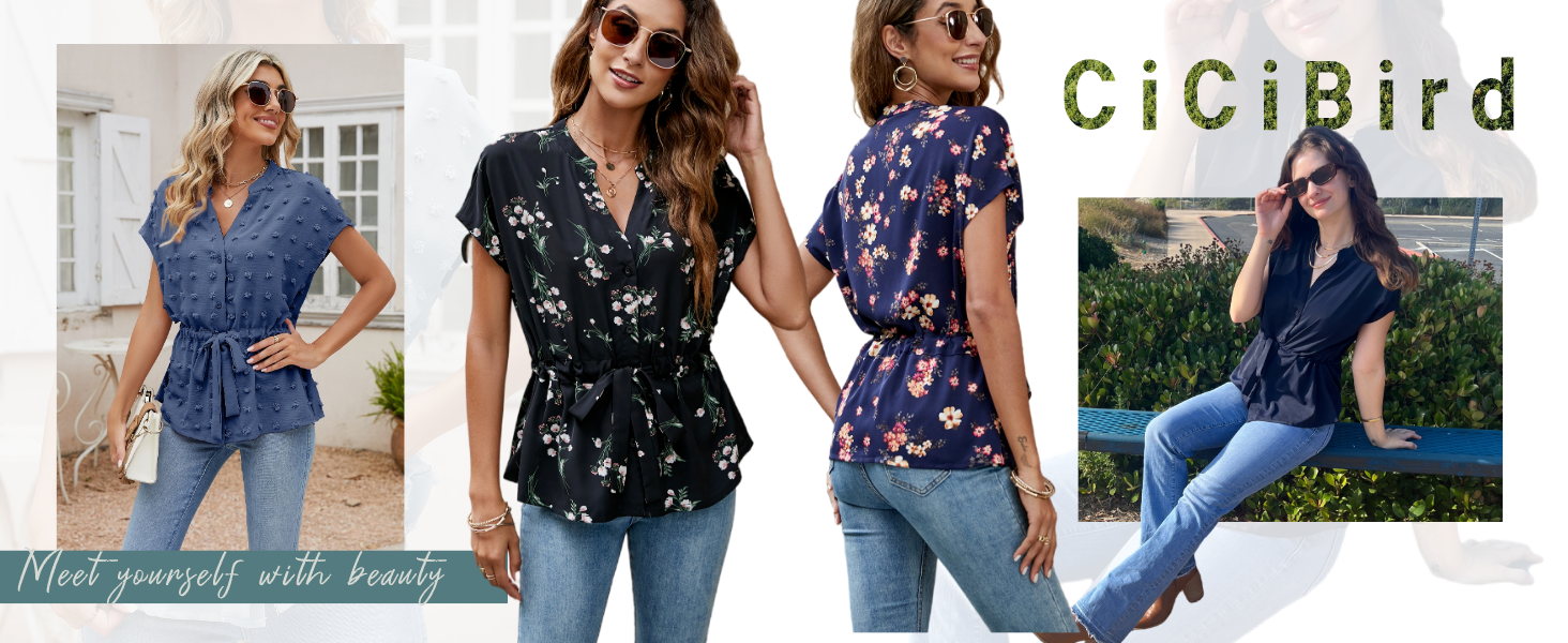 Women's Business Swiss Dot Blouse