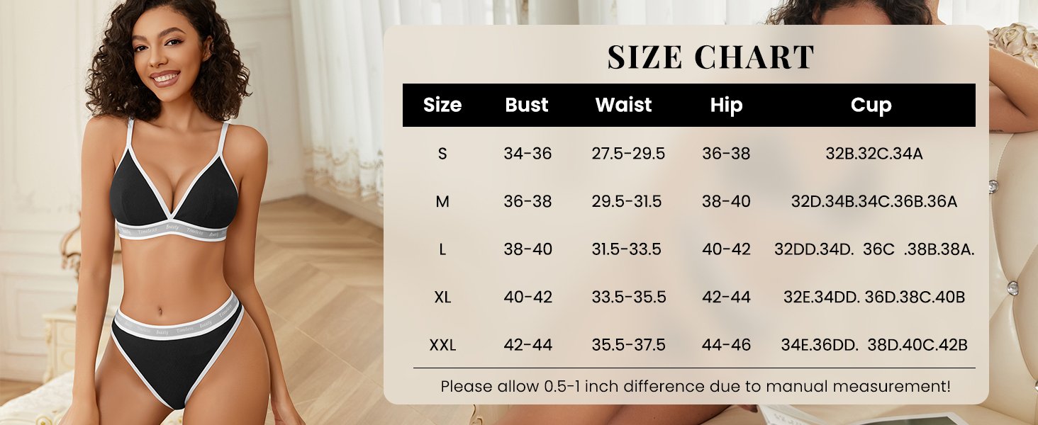Womens Lingerie Contrast Matching Workout Sports Bra and Panty Set
