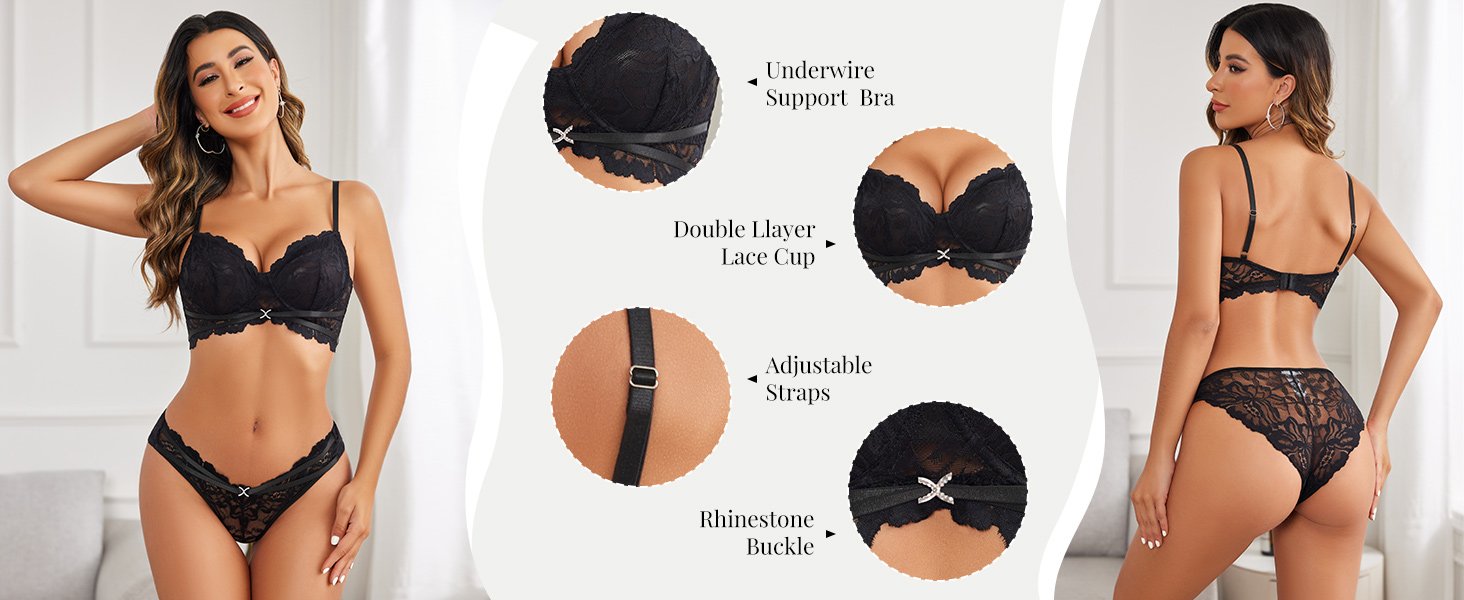 women lace lingerie set underwire lace bra and panty set sexy