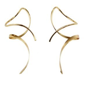 Women's Earrings Spiral Thread Earrings 14K Gold Earrings
