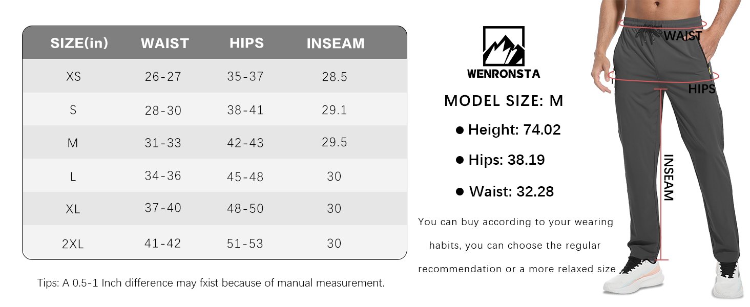 Men's Active Pants Outdoor Sports Windproof Water Resistant Slim Fit