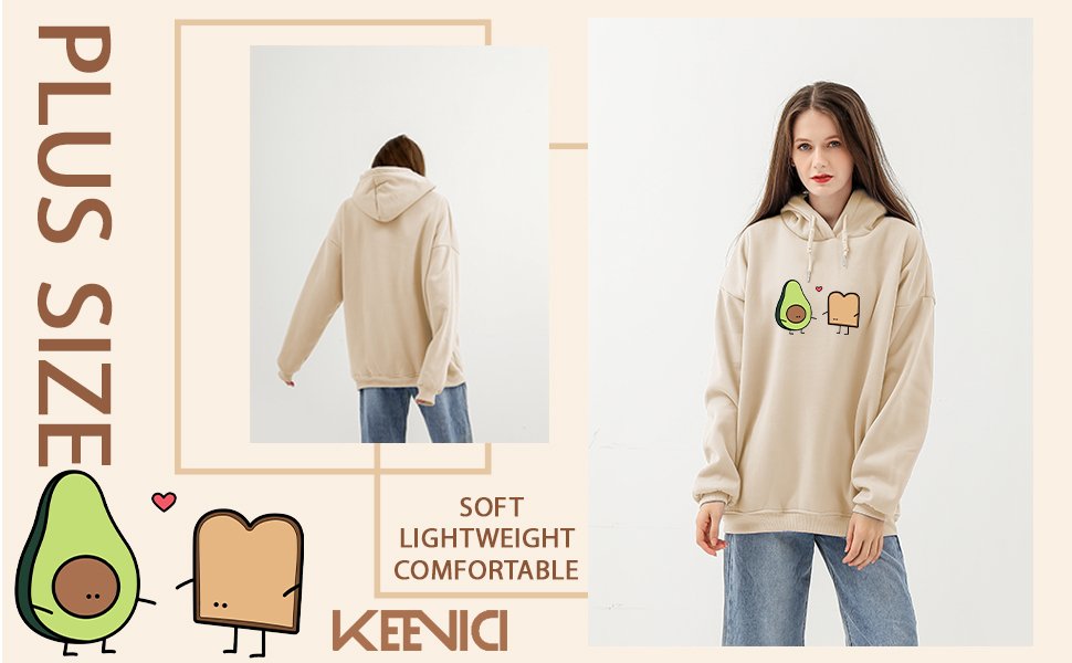 cute hoodie for teen girls avocado pattern long sleeve pullover