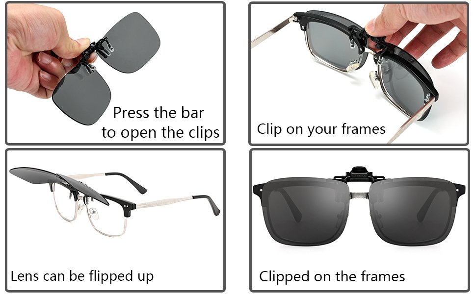 CAXMAN Polarized Clip On Sunglasses - How to use clip on sunglasses