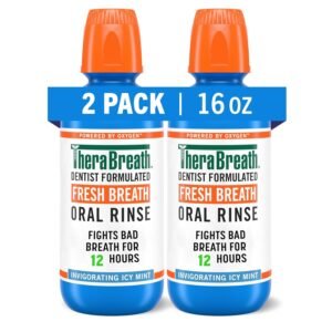 TheraBreath Fresh Breath Mouthwash, Icy Mint Flavor, Alcohol-Free