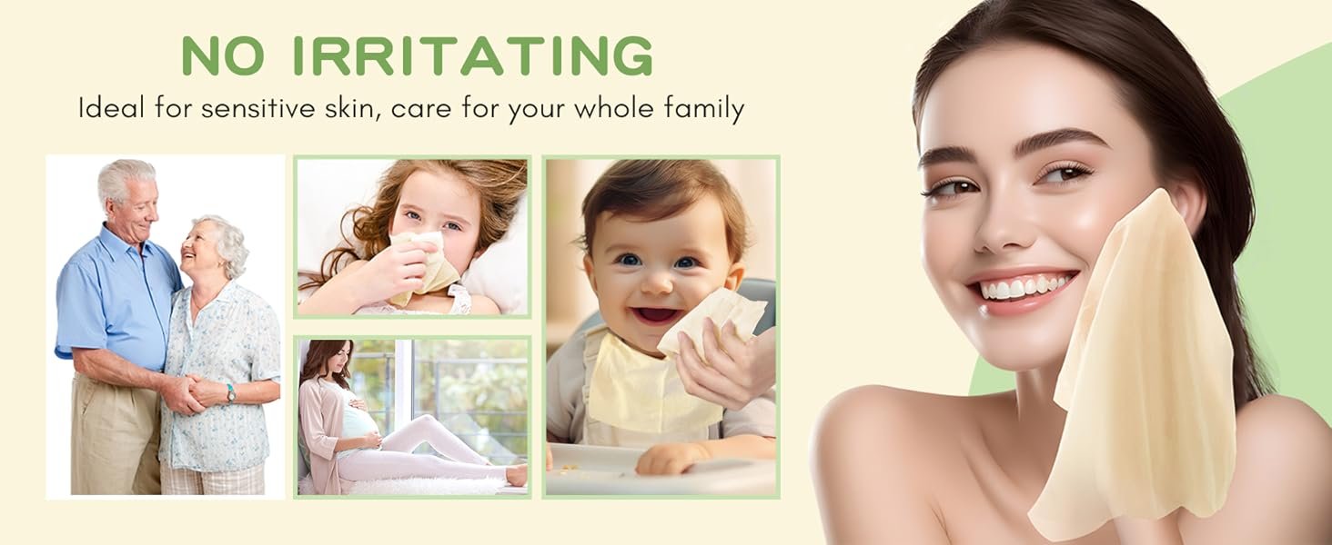 PoeticEHome Bamboo Baby Dry Wipes disposable face towels