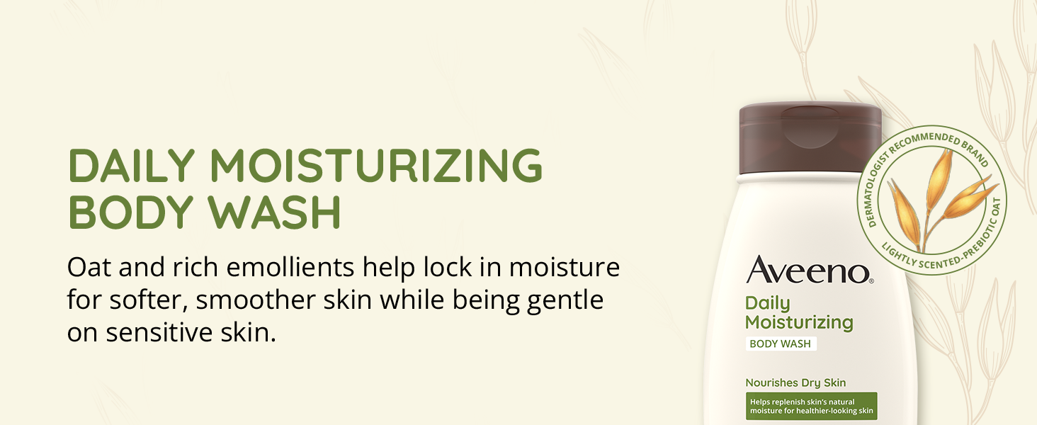 Daily Moisturizing oat body wash gently cleanses sensitive skin soft skin soap shower bath natural