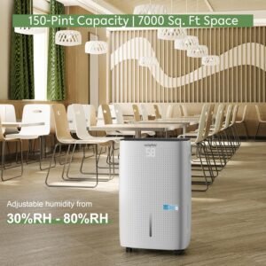 Waykar 80 Pints Energy Star Dehumidifier for Spaces up to 5,000 Sq