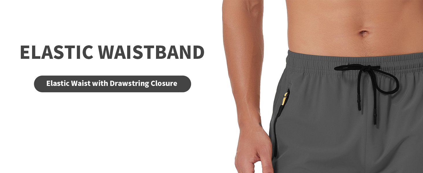 Men's Hiking Active Pants Lightweight Elastic Waist with Drawstring Closure