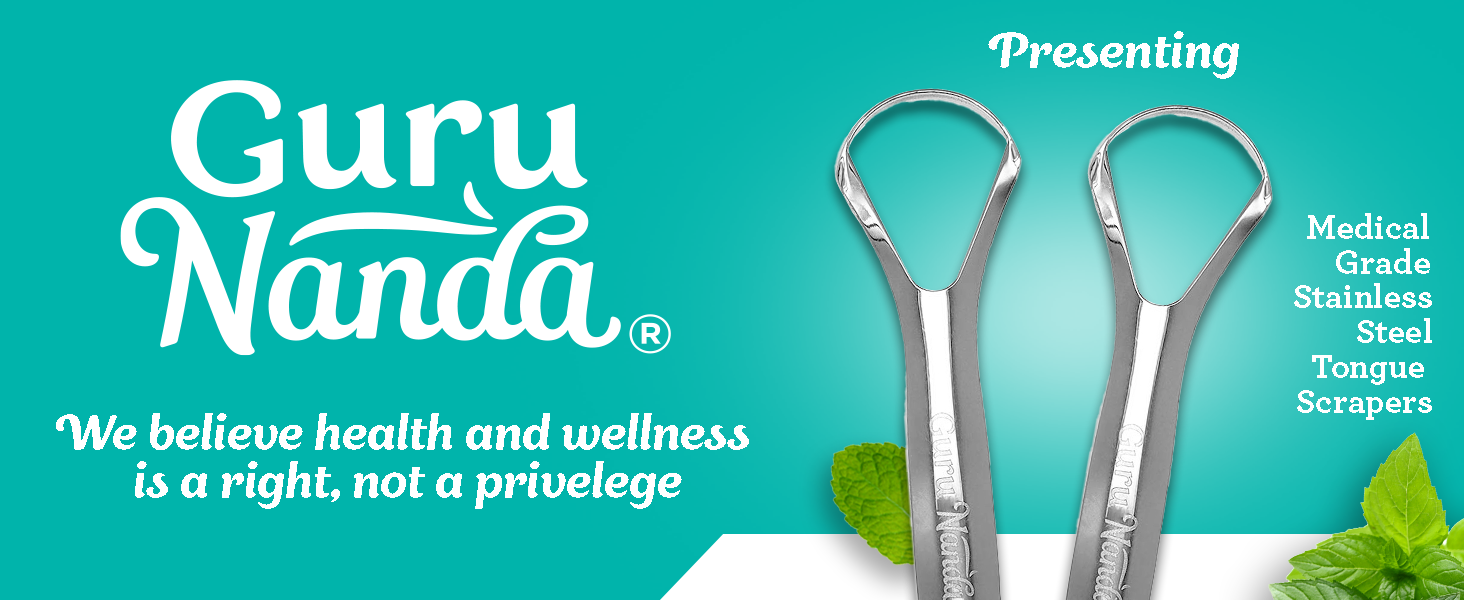 GuruNanda Spoon Shaped Tongue Scraper