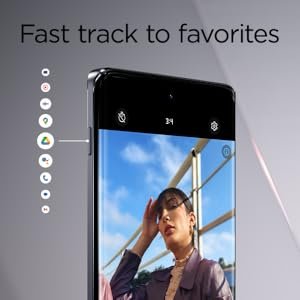 front of smartphone, app icons, simulated image of woman on screen of smartphone