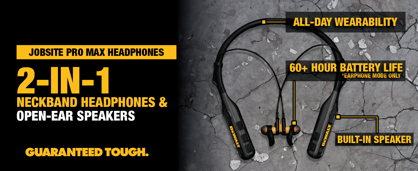 2-in-1 Neckband Headphones & Open-Ear Speakers Guaranteed Tough All-Day Wearability