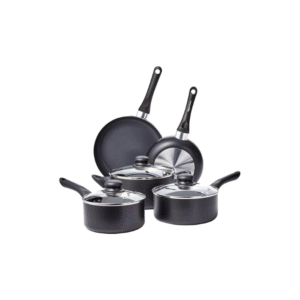 Moss & Stone 6 Pcs Dark Grey Nonstick Cookware Set, Pots And Pans Set Non stick With Glass Lid, Induction Cookware, Stay-Cool Handle PTFE/PFOA Kitchen Pots 6-Piece with Frying Pans & Saucepan