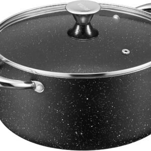 BEZIA Large 8 Quart Nonstick Stock Pot with Lid, Induction Cooking Pot Soup Pot, Non-toxic and Oven Safe, Perfect for Stews, Soups and All Stovetops, PFOA PFAS Free