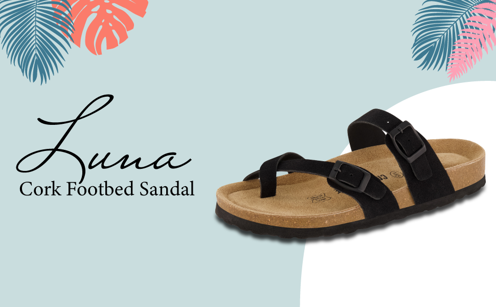 Womens Cushionaire Luna Cork footbed Sandal 