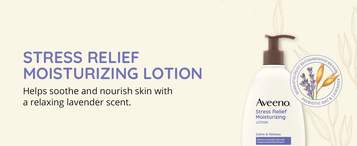 Moisturizing Stress Relief body lotion cream relax calm lavender scent soothe nourish soft skin
