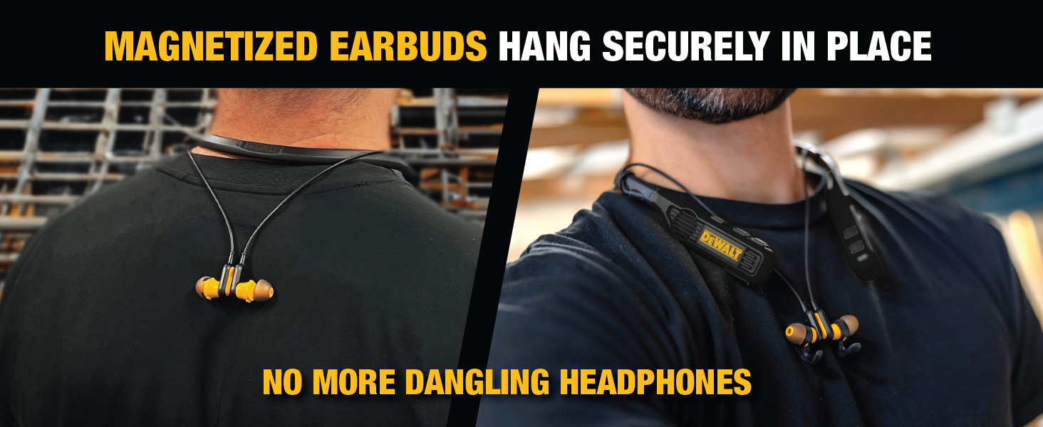 Magnetized Earbuds Hang Securley In Place