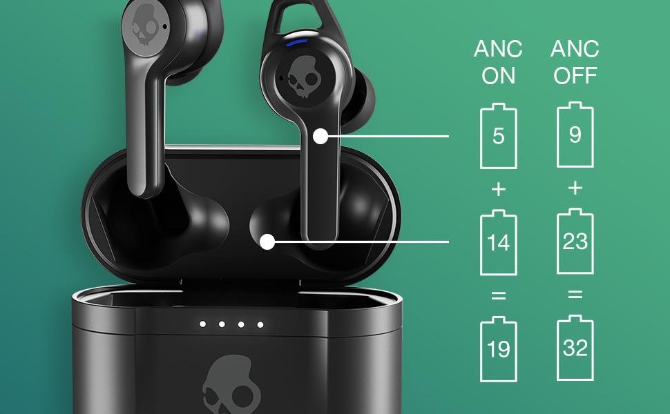 Skullcandy Indy ANC In-Ear Earbuds Battery Life