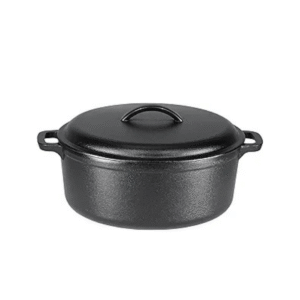 Basics Round Pre-Seasoned Cast Iron Dutch Oven Pot with Lid and Dual Handles